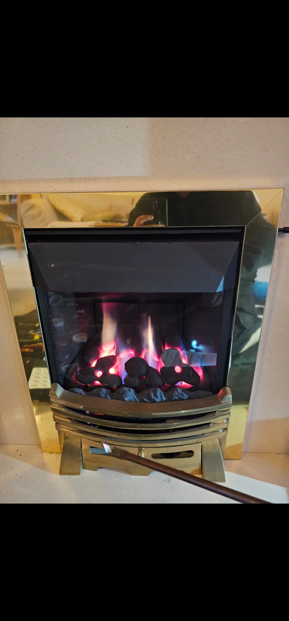Gas fire serviced — burning clean and true
